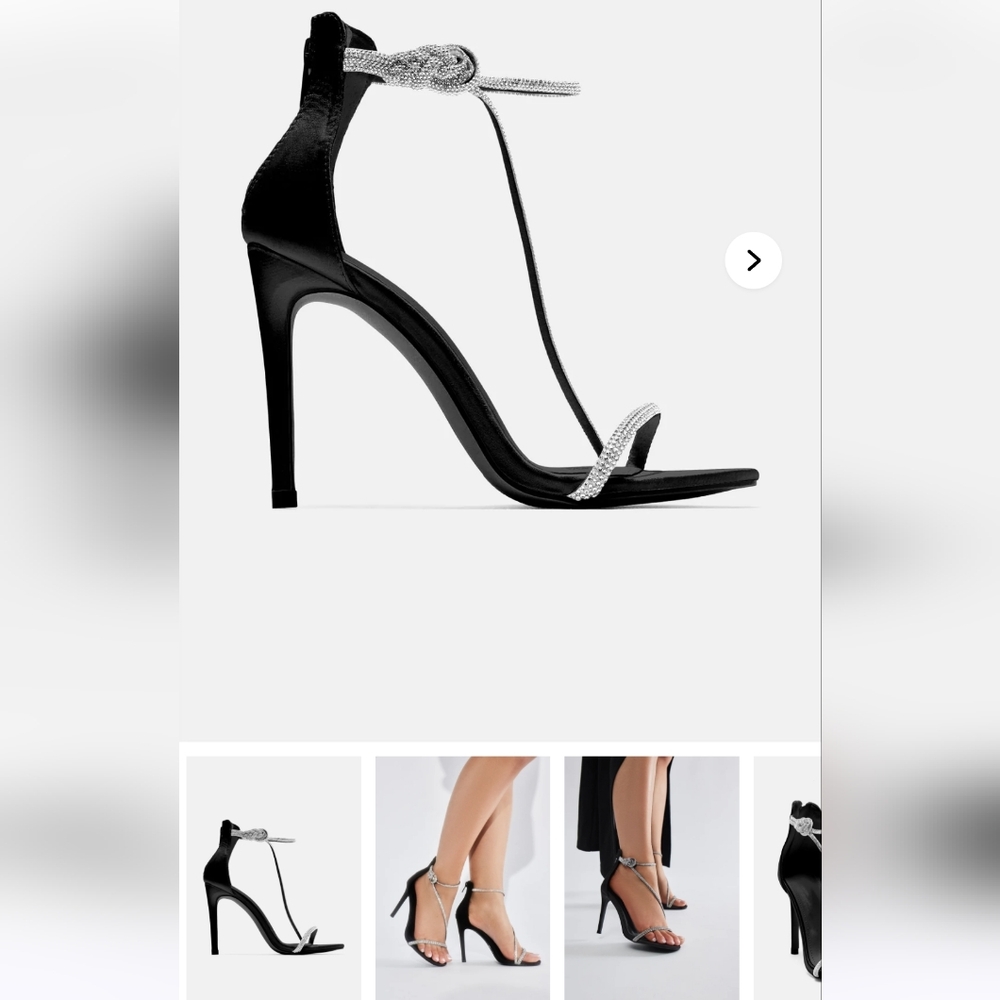 Fashion Nova Black and Silver Heels